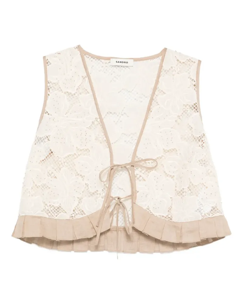 Sandro Oberteil aus Blumenspitze - Nude Nude