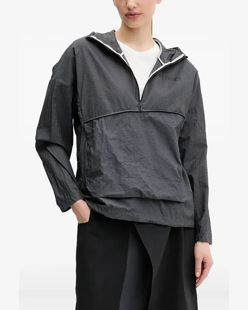 adidas Kapuzenjacke mit kurzem Reißverschluss - Grau Grau