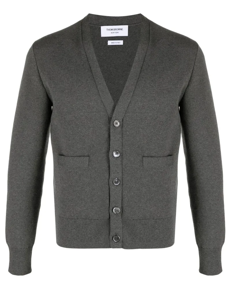 Thom Browne Cardigan mit V-Ausschnitt Grau