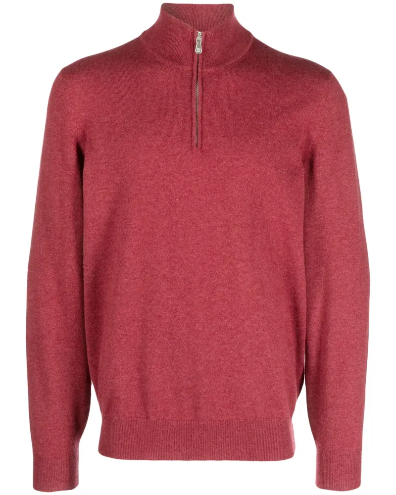 Brunello Cucinelli Kaschmirpullover mit Reißverschluss - Rot Rot