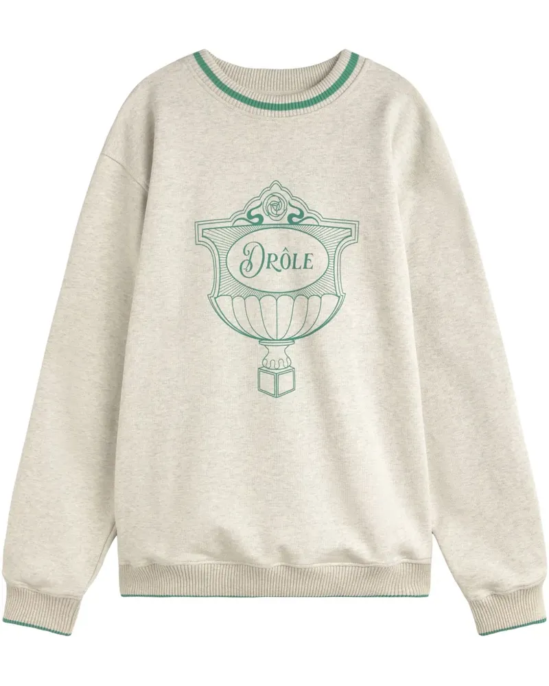 Drôle de Monsieur Sweatshirt mit Logo-Print - Nude Nude