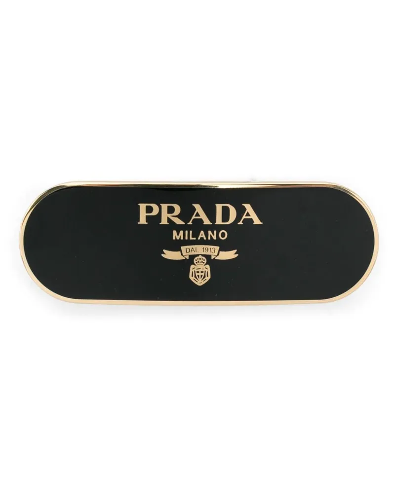 Prada Haarspange mit Logo-Print - Gold Gold