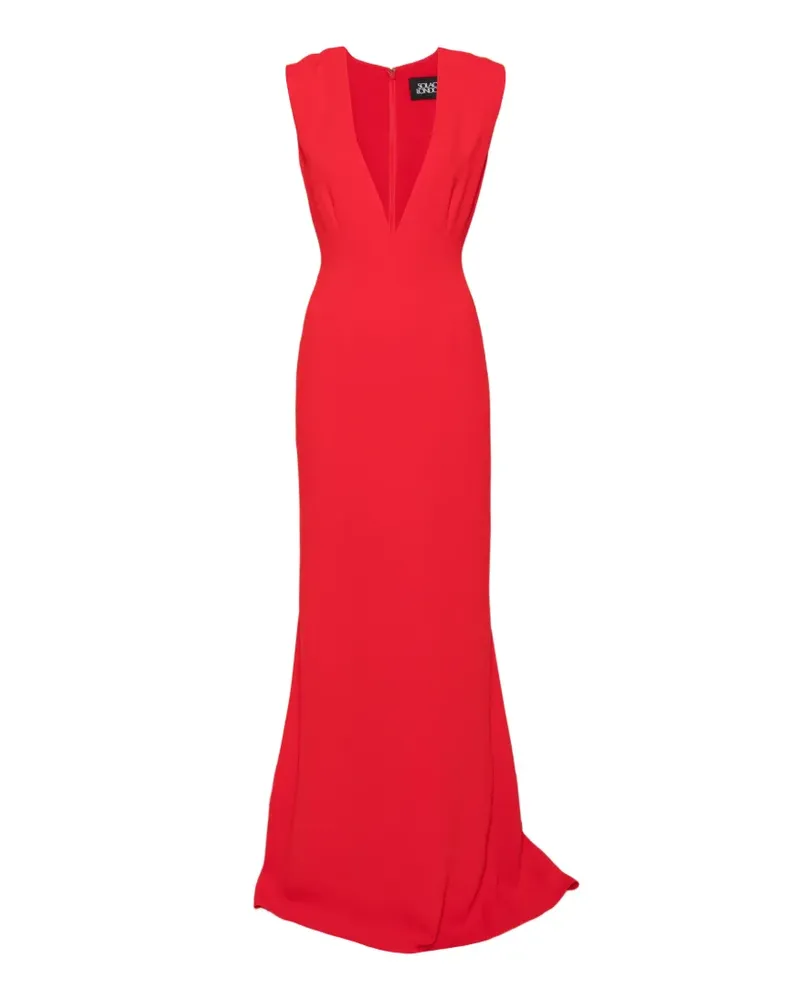 Solace London Althea plunging V-neck sleeveless maxi dress - Rot Rot
