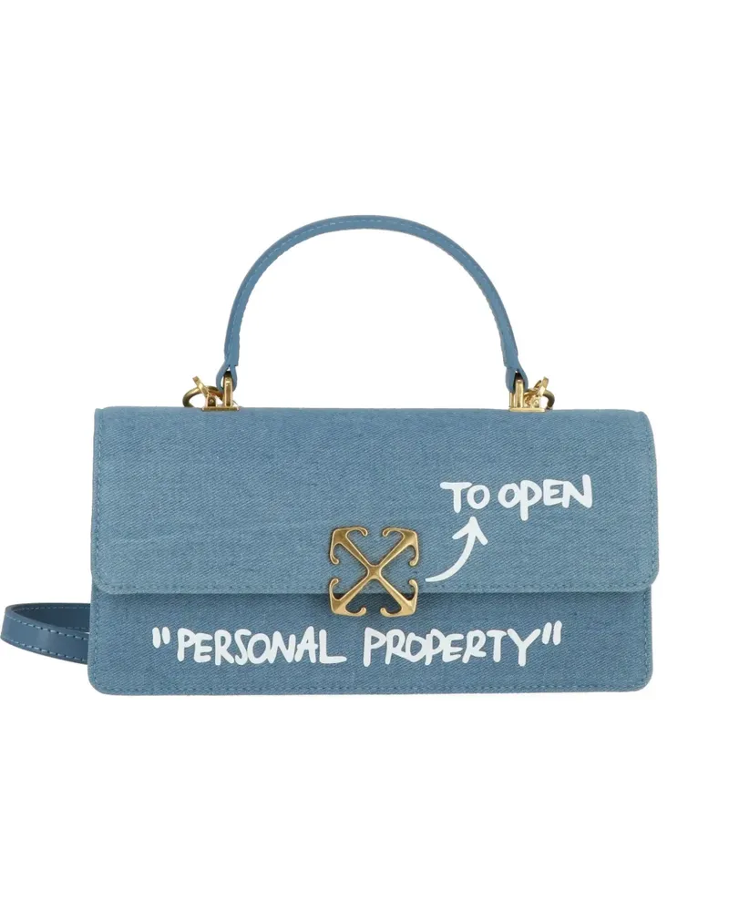 OFF-WHITE logo-plaque cross body bag - Blau Blau