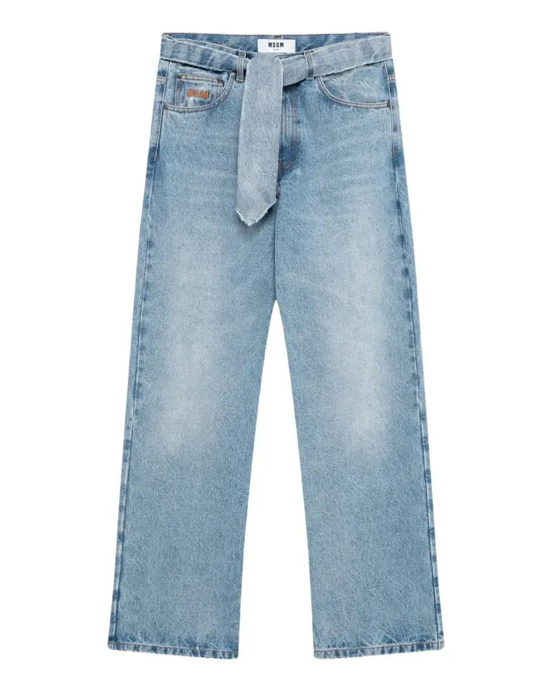 MSGM Straight-Leg-Jeans mit Bindegürtel - Blau Blau
