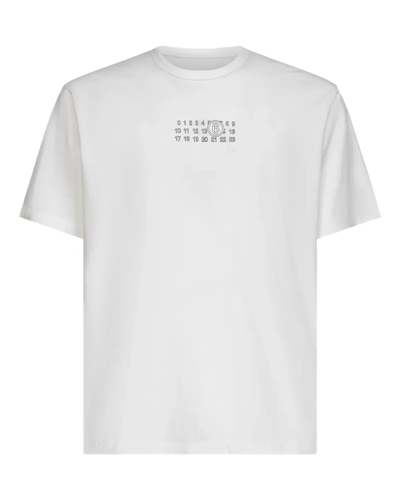 Maison Margiela T-Shirt mit Nummern-Motiv - Weiß Weiß