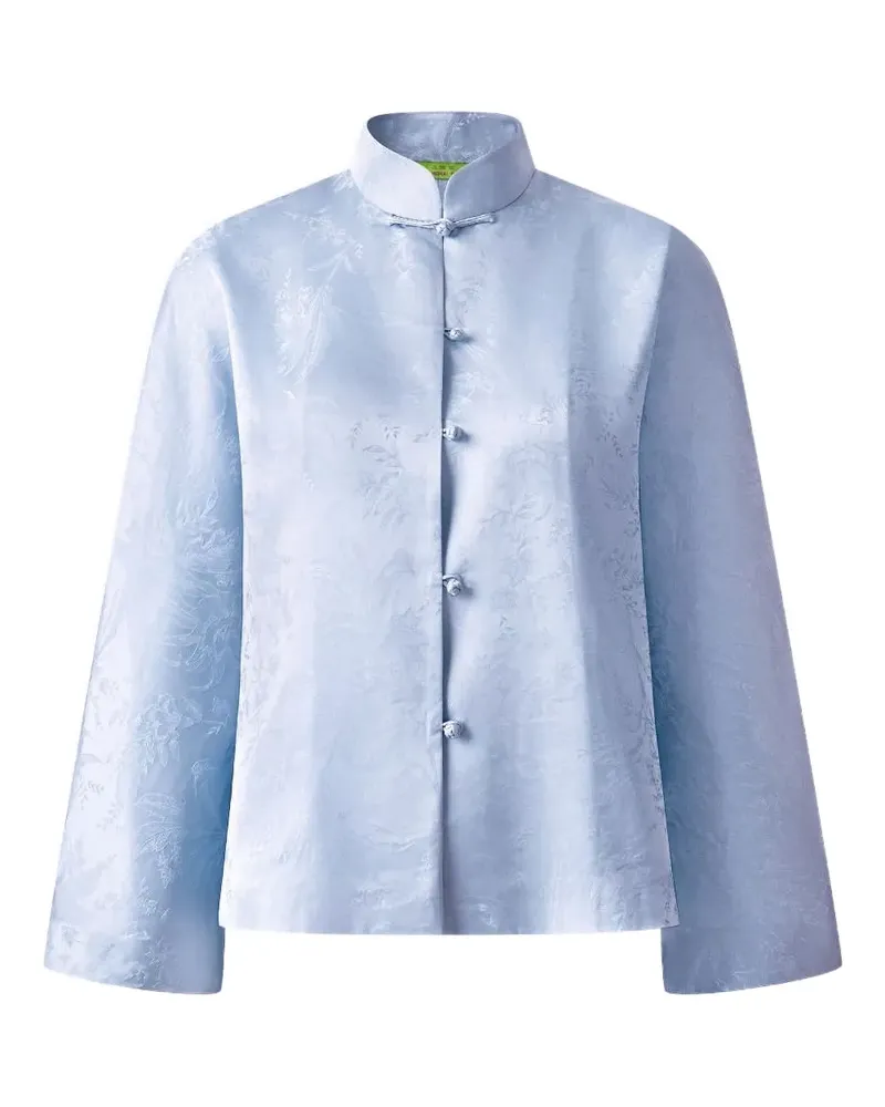 Shanghai Tang Hemd mit Jacquard-Blumenmuster - Blau Blau