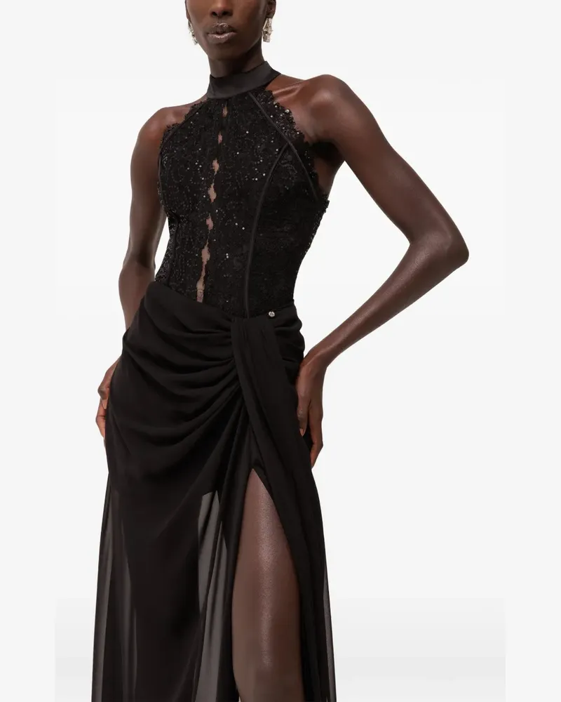 NISSA sequin lace bodysuit - Schwarz Schwarz