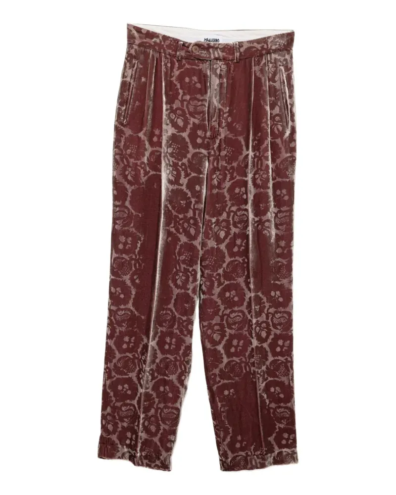 Magliano laser-cut floral-pattern trousers - Rot Rot