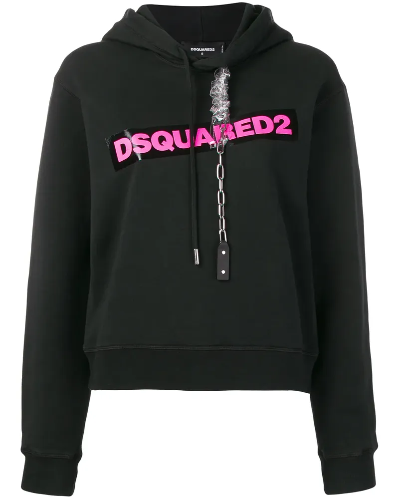 Dsquared2 Kapuzenpullover mit Logo-Muster - Schwarz Schwarz
