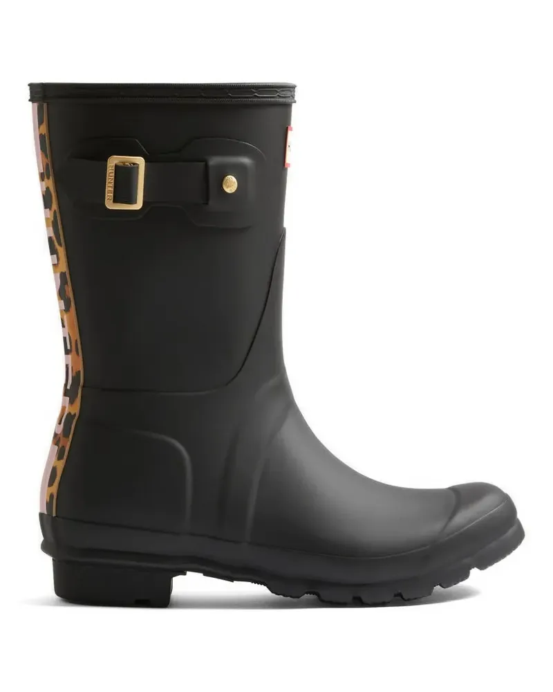 Hunter Original Wellington leopard-print boots - Schwarz Schwarz