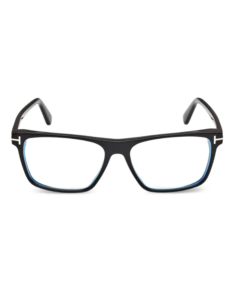 Tom Ford T-logo rectangle-frame glasses - Schwarz Schwarz