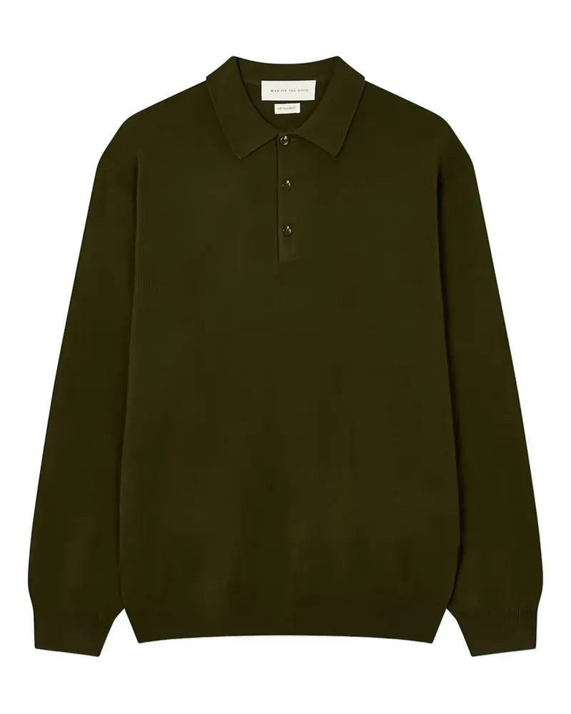 ManOnTheBoon Langärmeliges Poloshirt - Grün Grün