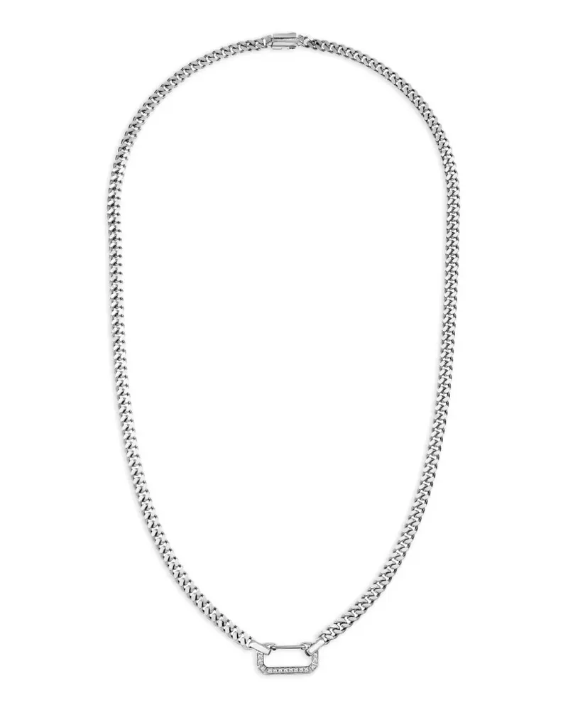 EÉRA 18kt Weißgold-Karabinerhalskette mit Diamanten - Silber Silber