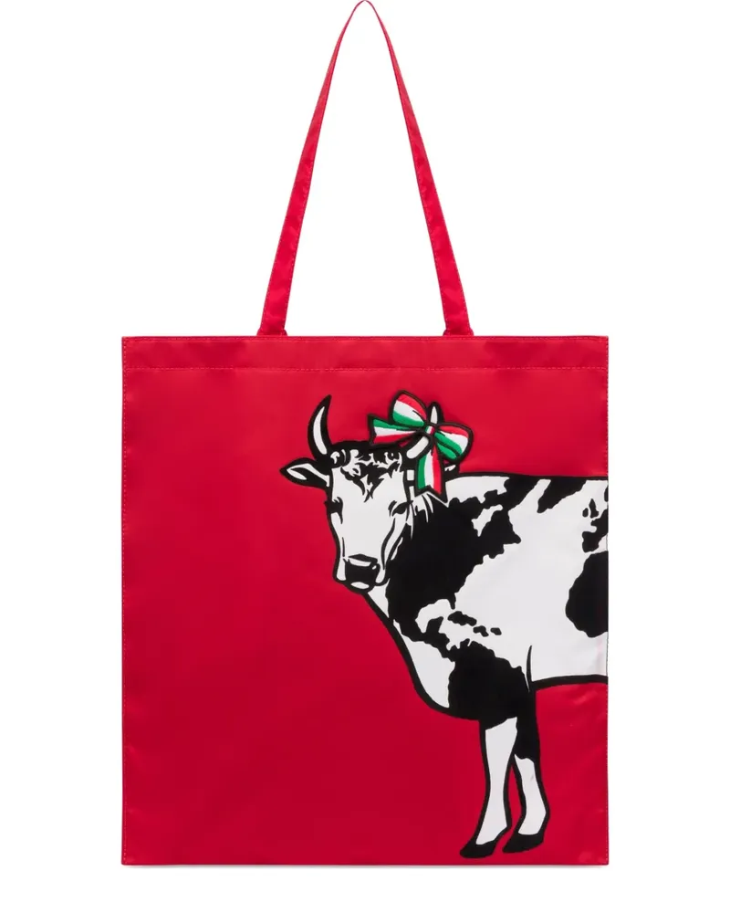 Moschino Tote Bag mit Kuhmotiv - Rot Rot