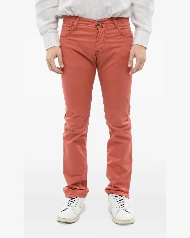 Corneliani Bestickte Ton-in-Ton Jeans - Orange Orange