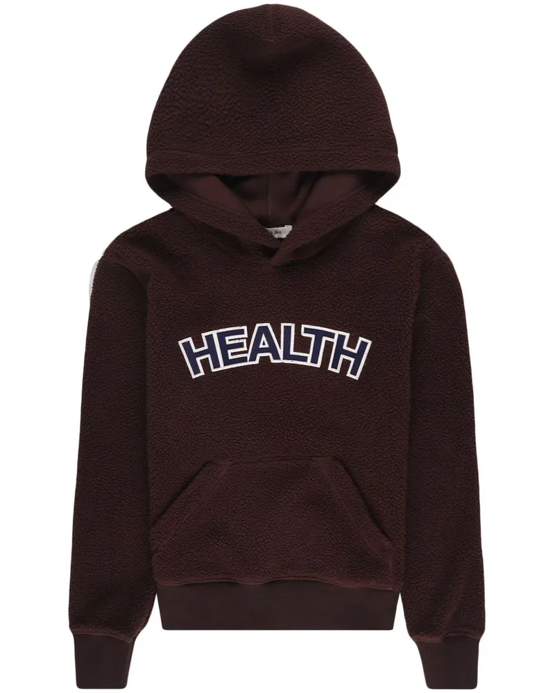 SPORTY & RICH Fleece-Hoodie mit Slogan - Braun Braun