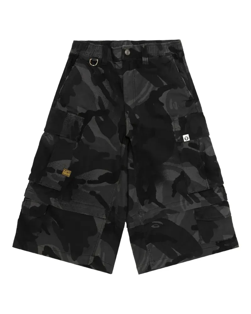 BAPE camouflage-print cargo shorts - Schwarz Schwarz