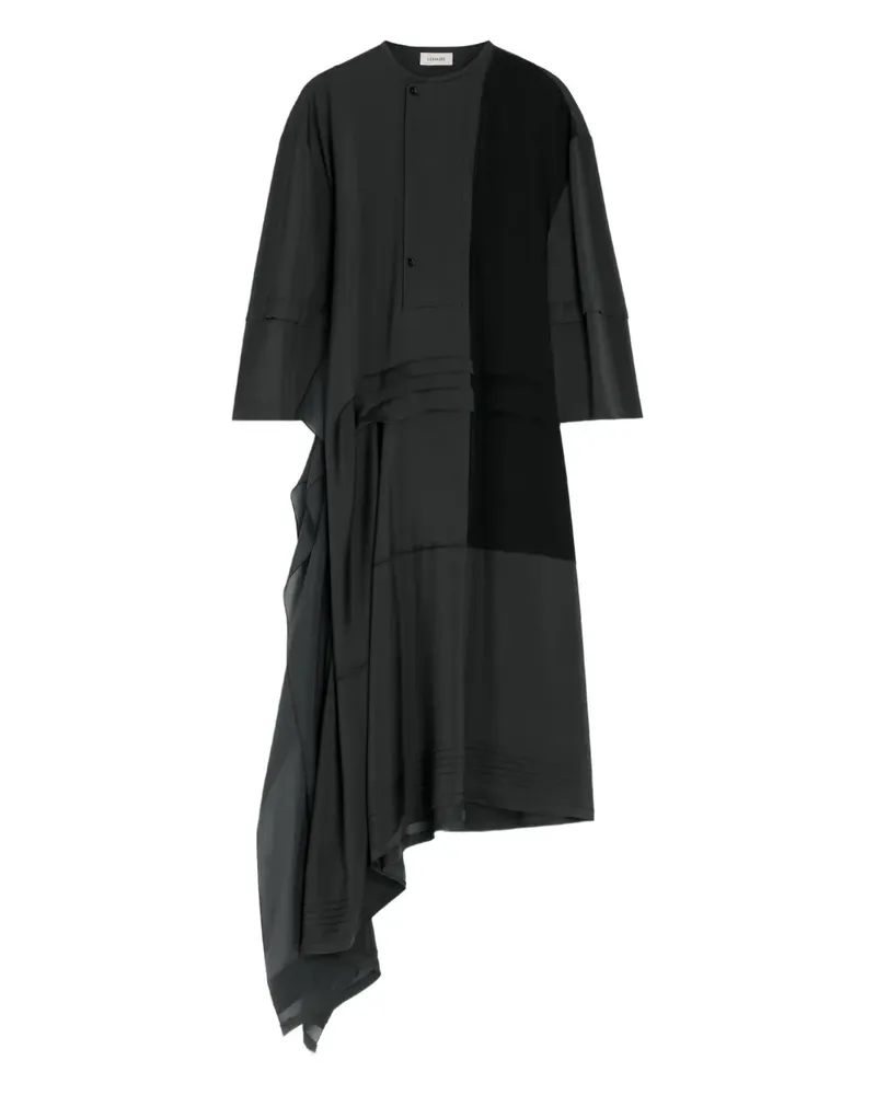 Christophe Lemaire Asymmetrisches Blusenkleid mit Falten - Schwarz Schwarz