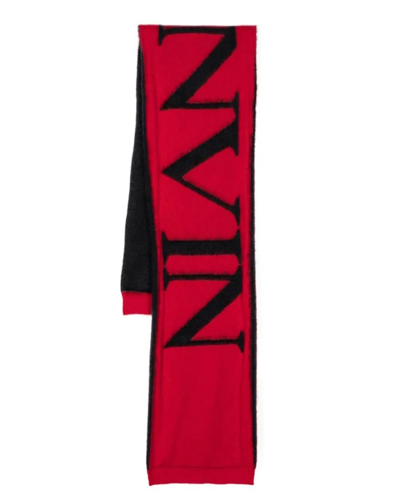 Lanvin Intarsien-Schal mit gebürstetem Effekt - Rot Rot