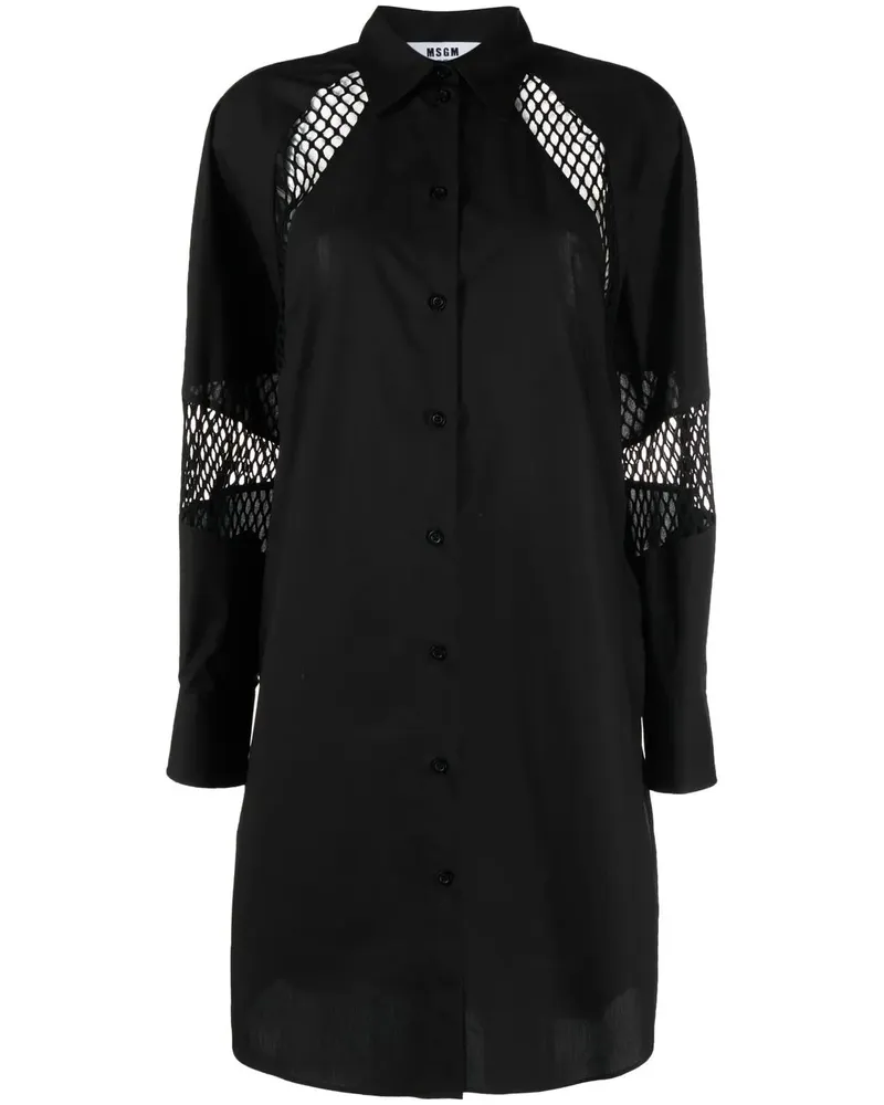 MSGM Kurzes Hemdkleid - Schwarz Schwarz