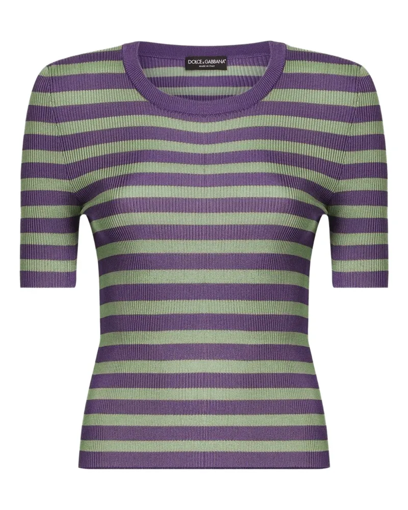 Dolce & Gabbana Gestreiftes Stricktop - Grün Grün