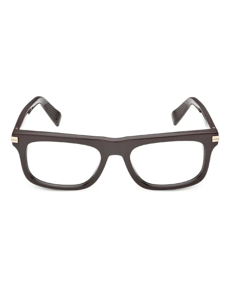 Ermenegildo Zegna rectangle-frame glasses - Braun Braun