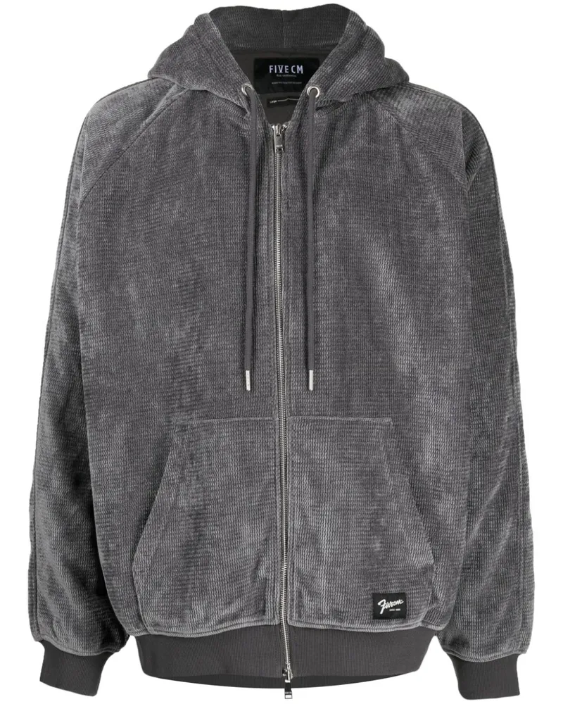 FIVE CM Kapuzenjacke mit Logo-Applikation Grau