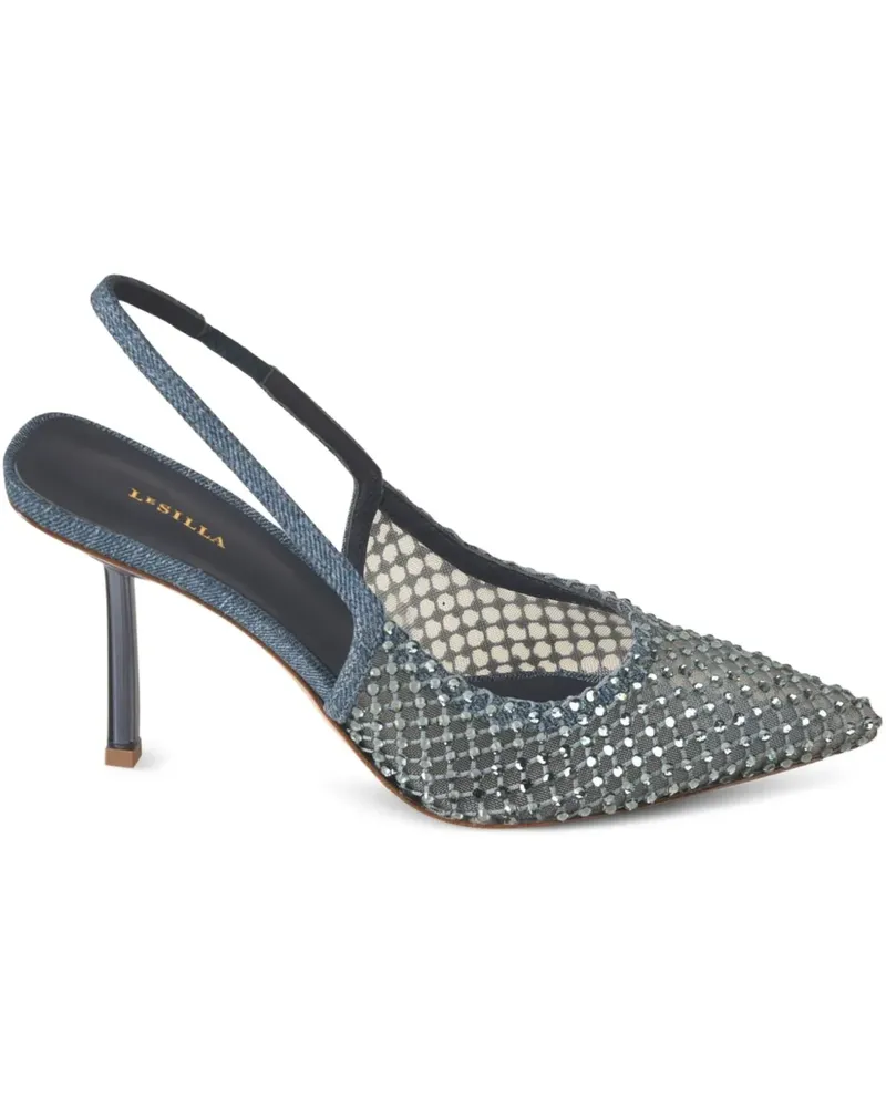 Le Silla Pumps mit Kristallen 80mm - Blau Blau
