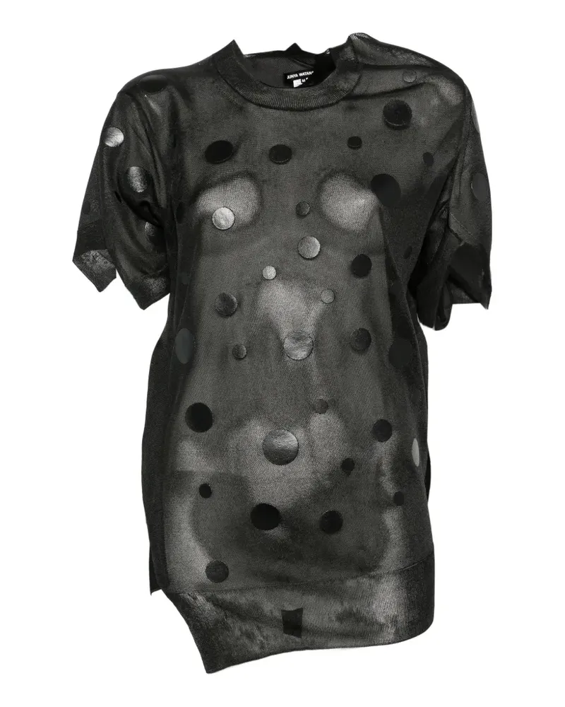 Junya Watanabe Asymmetrischer Rock mit Polka Dots - Schwarz Schwarz