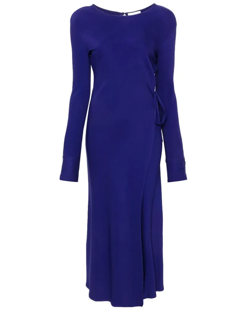 forte_forte Langärmeliges Wickelkleid - Blau Blau
