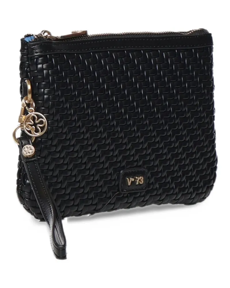 V°73 woven-effect zipped pouch - Schwarz Schwarz