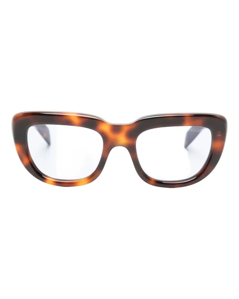 Prada tortoiseshell-effect rectangle-frame sunglasses - Braun Braun