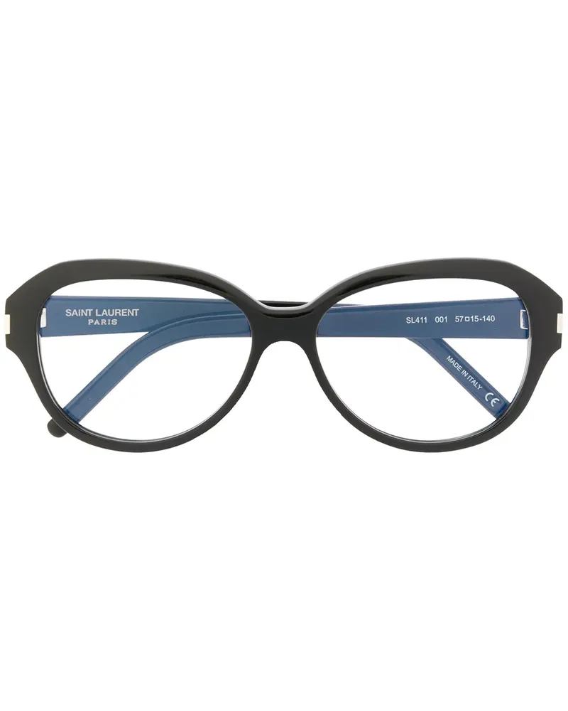 Saint Laurent Eckige Brille - Schwarz Schwarz