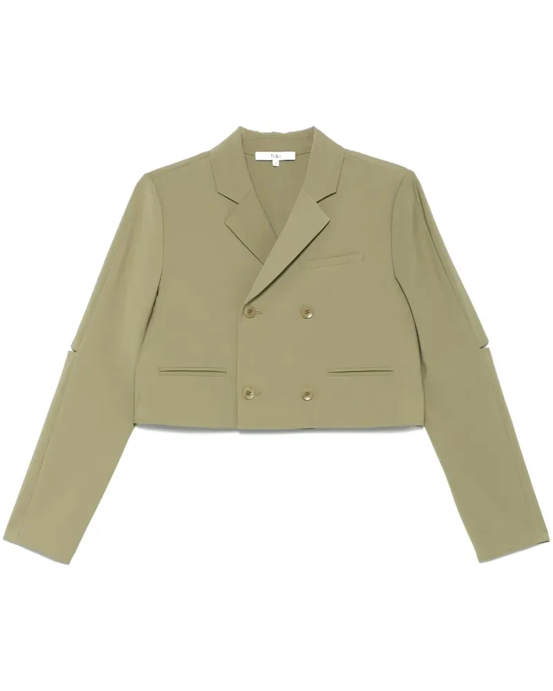 tibi Doppelreihiger Cropped-Blazer - Grün Grün