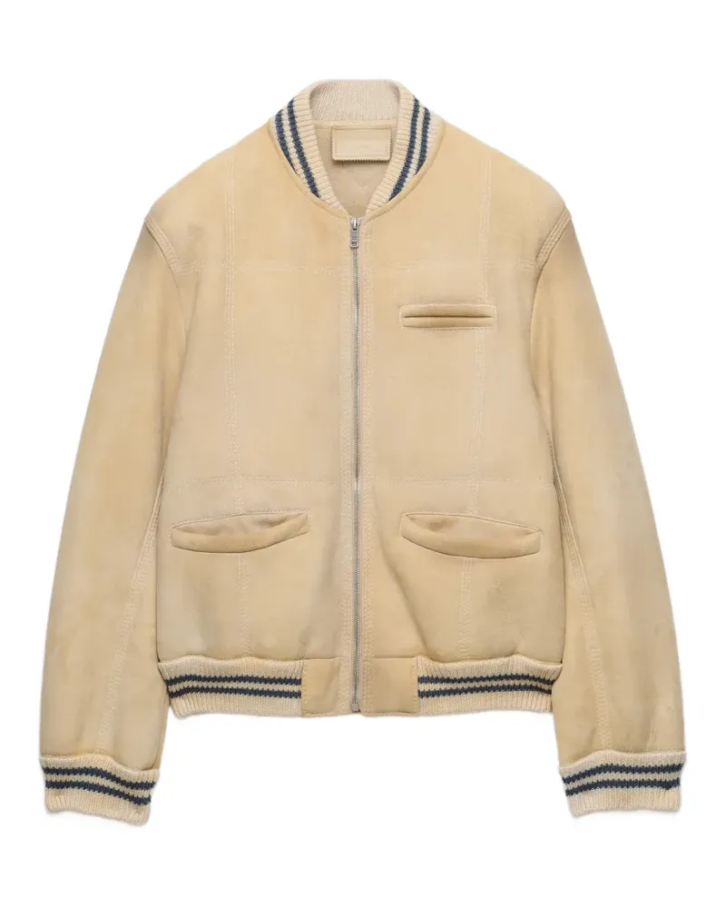 Prada sheepskin bomber jacket - Nude Nude