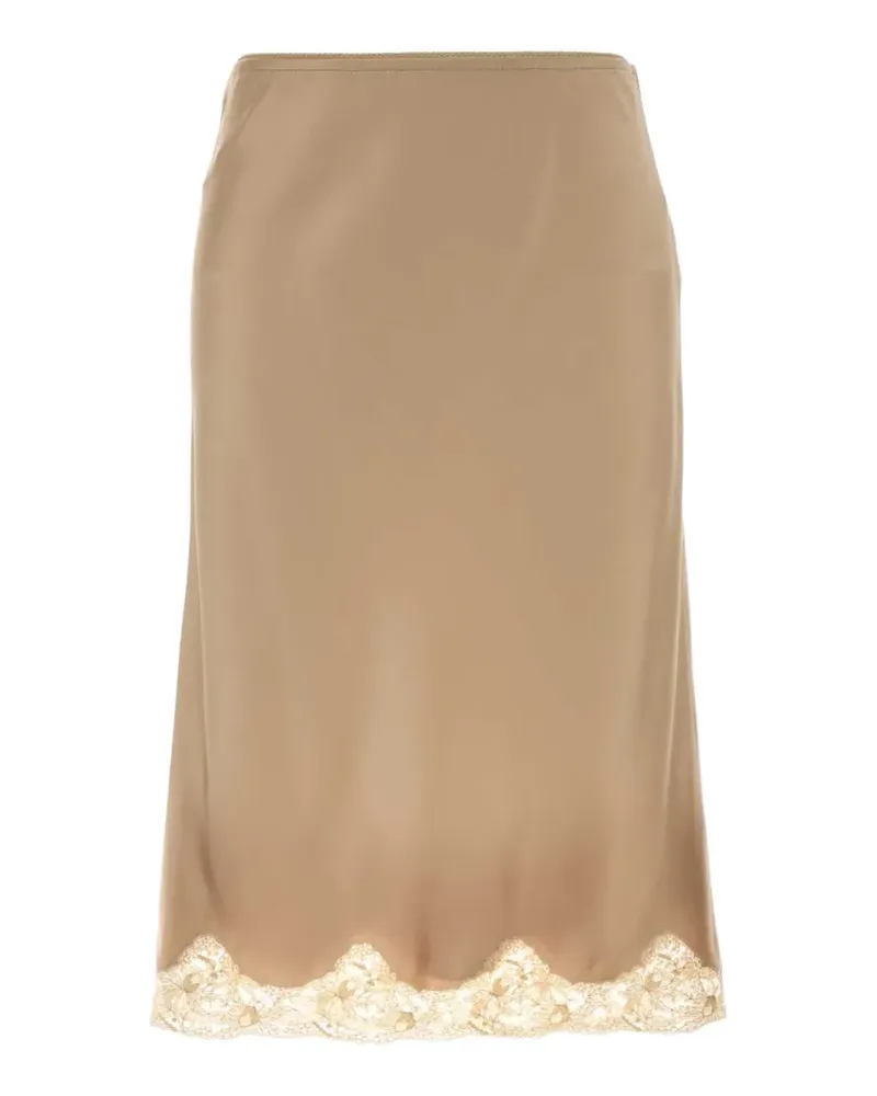 Saint Laurent lace satin skirt - Nude Nude