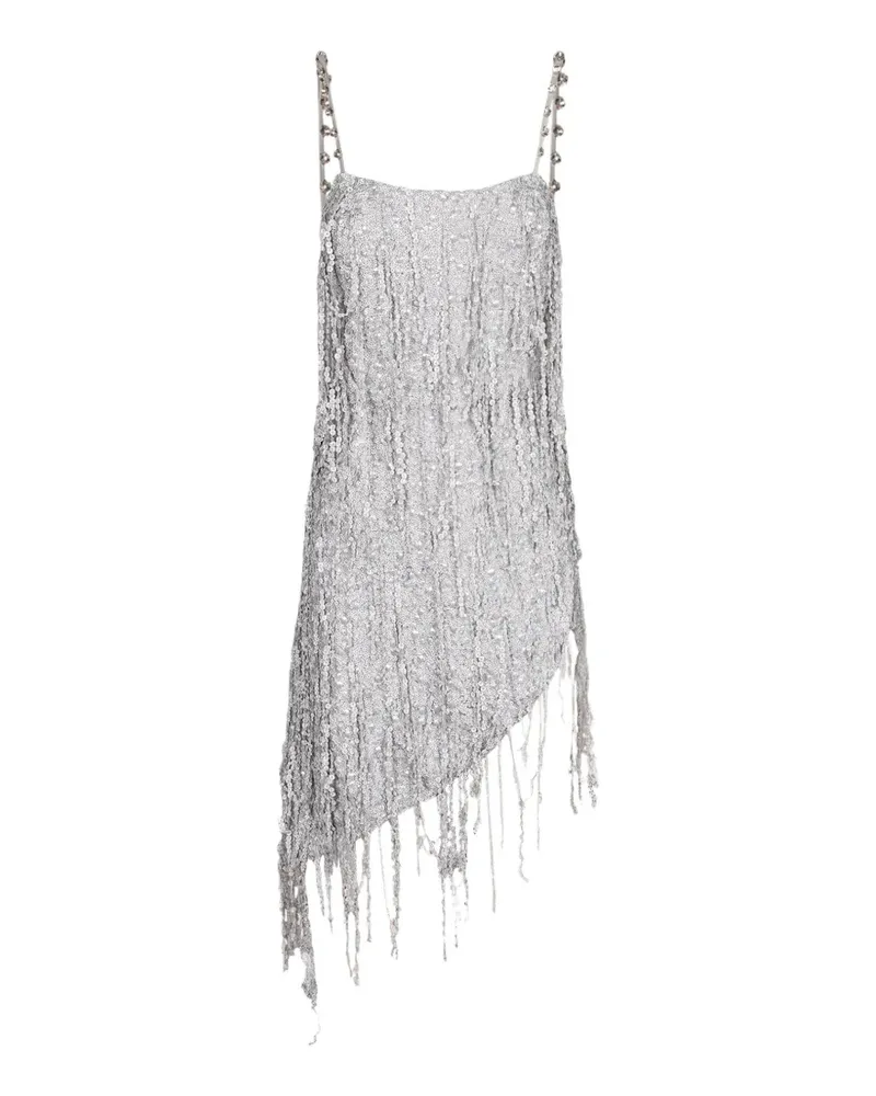 Amen sequined fringed mini dress - Silber Silber