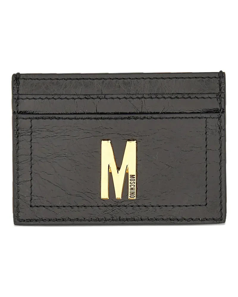 Moschino Kartenetui mit Logo-Schild - Schwarz Schwarz