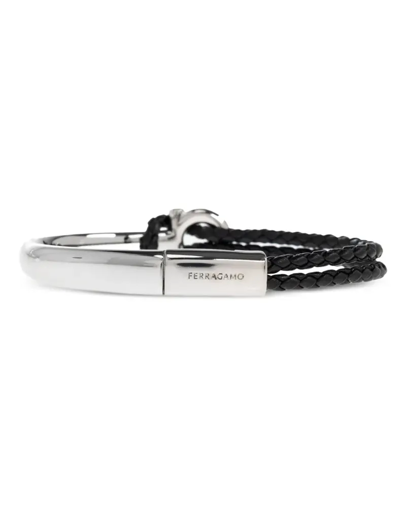 Ferragamo Gancini braided-calf leather bracelets - Silber Silber