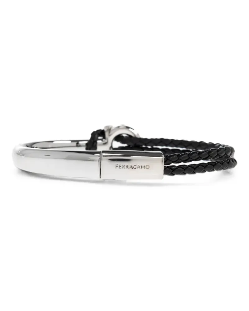 Ferragamo Gancini braided-calf leather bracelets - Silber Silber