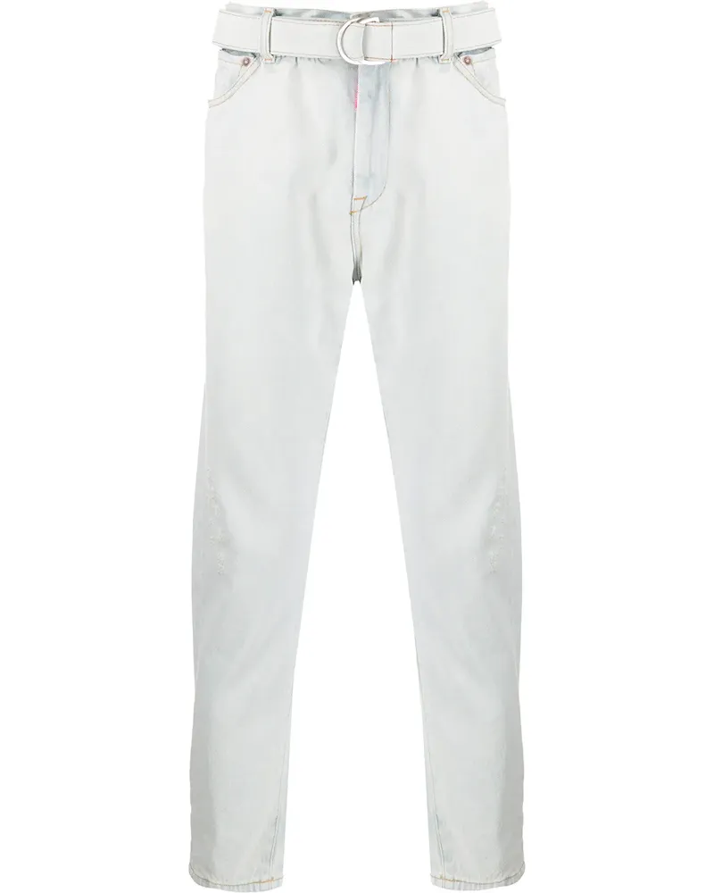 OFF-WHITE Gerade Jeans mit Gürtel - Weiß Weiß