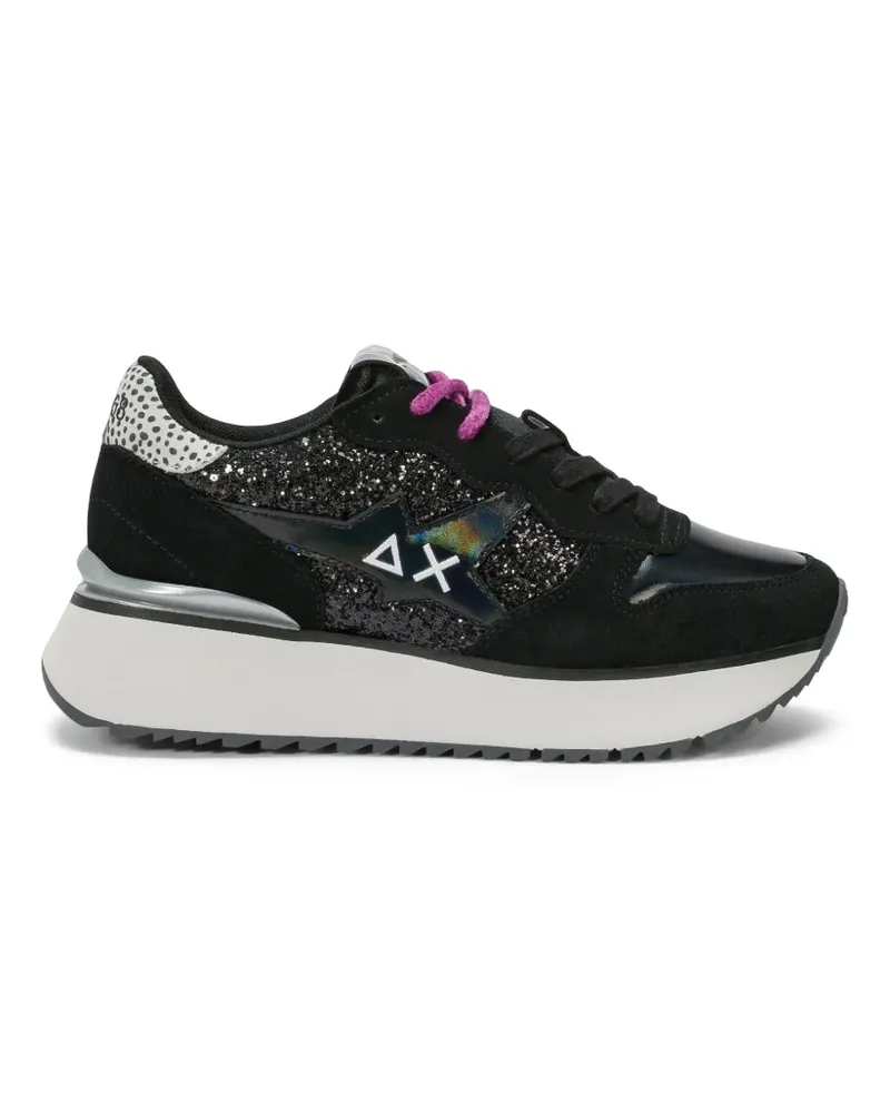 Sun68 Ally Flatform-Sneakers mit Glitter - Schwarz Schwarz
