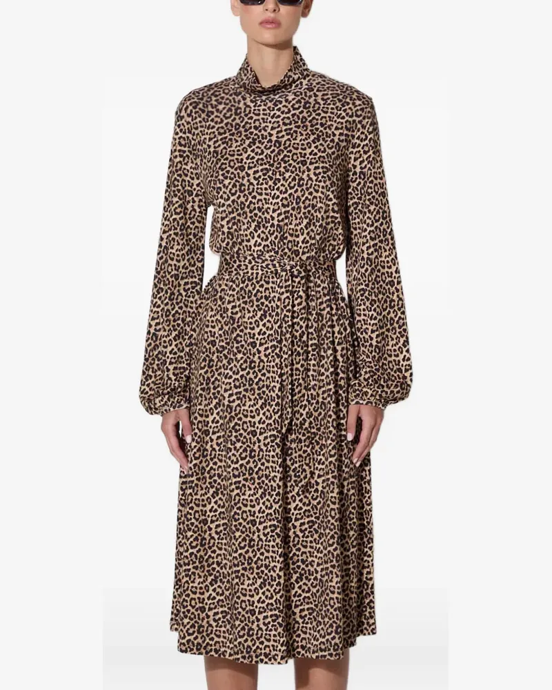 A.P.C. Midikleid mit Animal-Print - Nude Nude