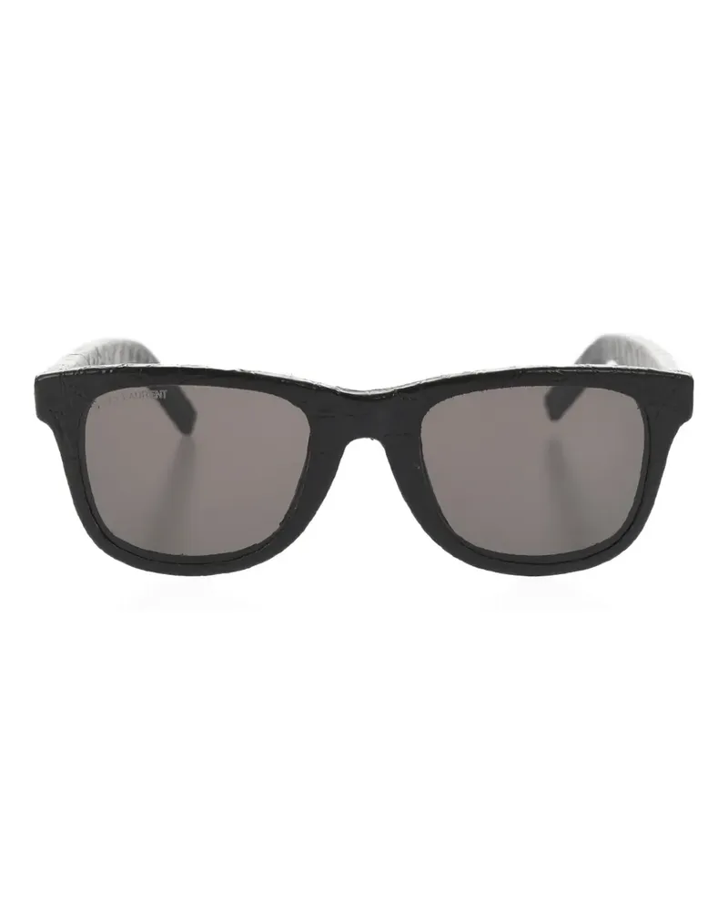 Saint Laurent Sonnenbrille in Schlangenleder-Optik - Schwarz Schwarz
