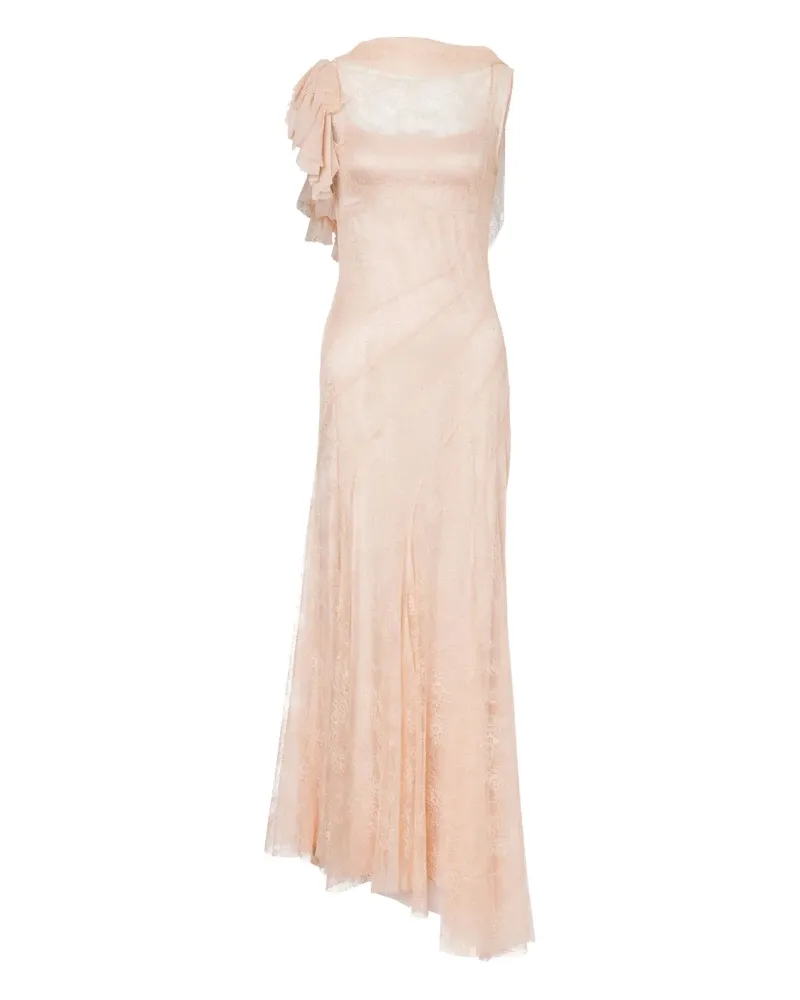 Alberta Ferretti Kleid mit Spitzen-Overlay - Rosa Rosa