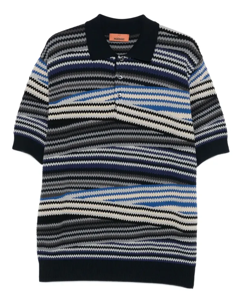 Missoni Gestreiftes Poloshirt mit Zickzackmuster - Schwarz Schwarz