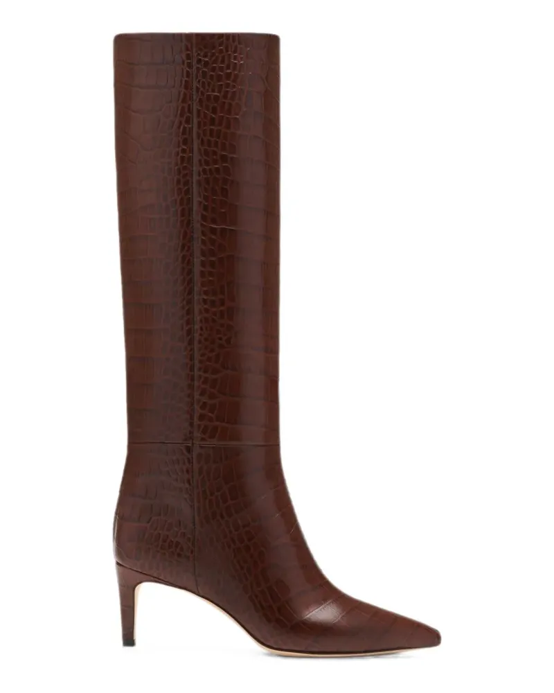 Paris Texas Stiletto Boot Stiefel mit Kroko-Effekt 60mm - Braun Braun