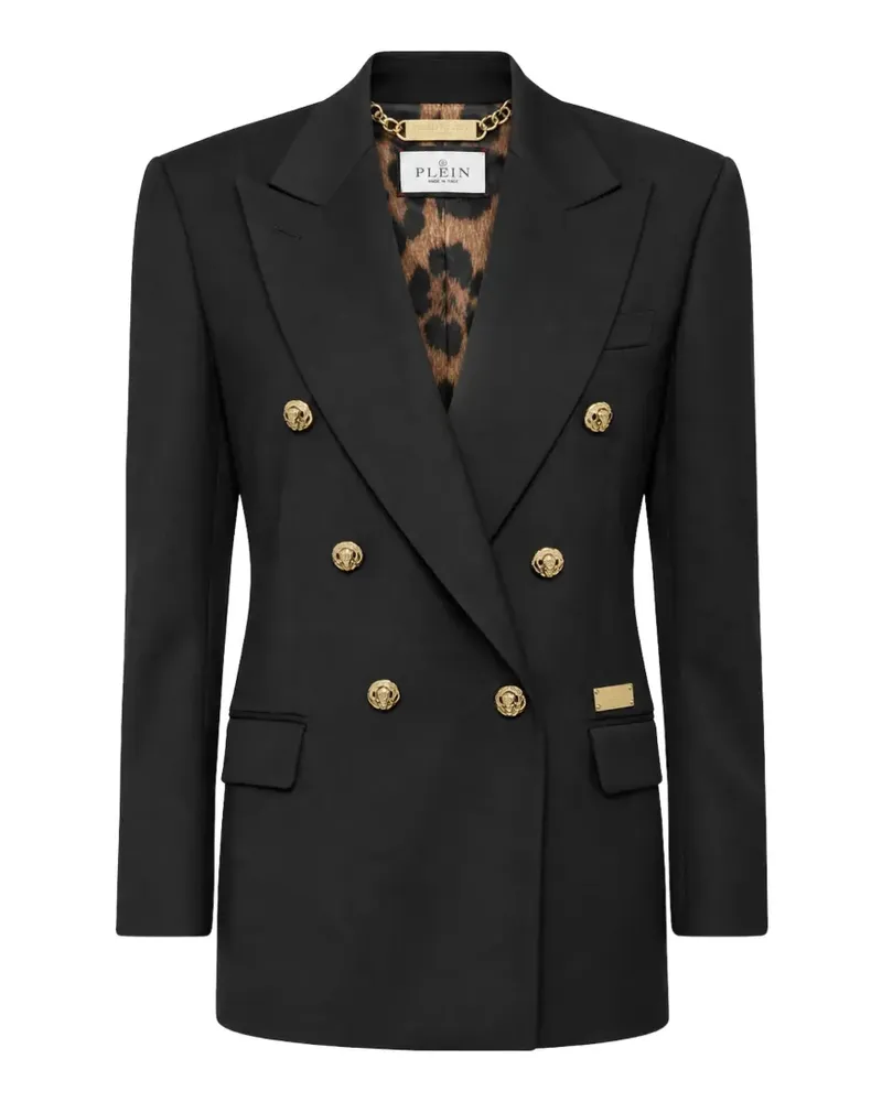 Philipp Plein satin marine fit blazer - Schwarz Schwarz