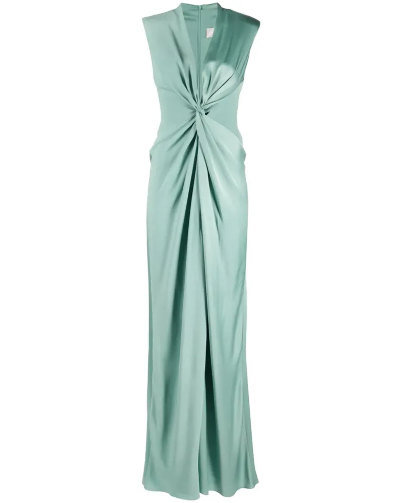 Max Mara Maxikleid mit Satin-Finish - Grün Grün